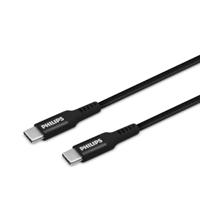 PHILIPS DLC5206C/00 - USB-C naar USB-C - 200 cm en gevlochten - voor Type-C laders - zwart