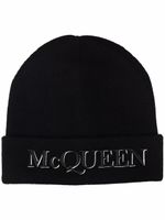 Alexander McQueen bonnet à logo brodé - Noir