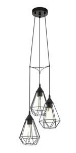 Eglo Vintage hanglamp Tarbes 3-lichts zwart 94191