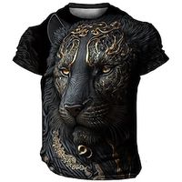 Voor heren T-shirt Grafisch dier Tijger Strakke ronde hals Kleding 3D-afdrukken Buiten Dagelijks Korte mouw Afdrukken Vintage Modieus Ontwerper Lightinthebox