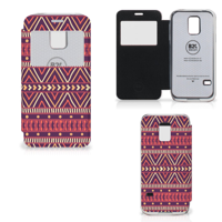 Samsung Galaxy S5 Mini Telefoon Hoesje Aztec Paars