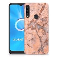 Alcatel 1SE (2020) TPU Siliconen Hoesje Marmer Oranje