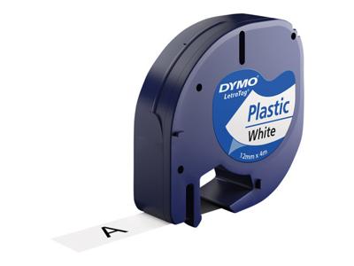 Dymo 91201 (S0721610) Tape Zwart op wit (12 mm)