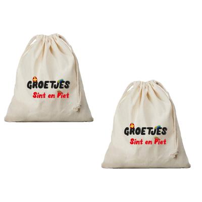 2x Kleine Sinterklaas cadeauzak groetjes van Sint en Piet 25 x 30 cm - Uitdeelzakjes 2x Kleine Sinterklaas cadeauzak groetjes van Sint en Piet 25 x 30 cm - Uitdeelzakjes