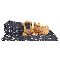 Nobleza 6 x Huisdier Deken Zachte Warme Hondendeken Wasbare Fleece Kattendeken Geschikt voor Kleine Middelgrote Hond Puppy Katten Huisdier Zwart 75 * 75cm