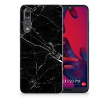 Huawei P20 Pro TPU Siliconen Hoesje Marmer Zwart - Origineel Cadeau Vader