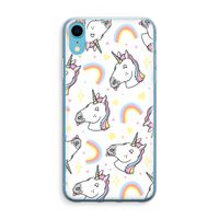 Rainbow Unicorn: iPhone XR Transparant Hoesje - thumbnail