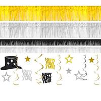 Amscan Decoratieset voor oudejaarsavond, groot, zwart/zilver/goud