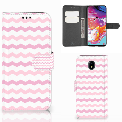 Samsung Galaxy A70 Telefoon Hoesje Waves Roze Samsung Galaxy A70 Telefoon Hoesje Waves Roze