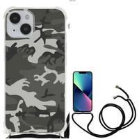 iPhone 14 Doorzichtige Silicone Hoesje Army Light - thumbnail