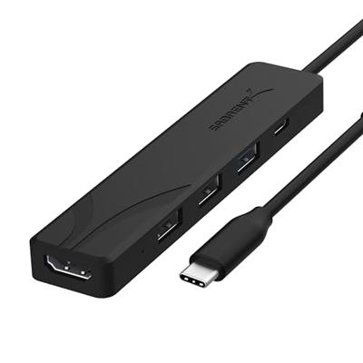 SABRENT USB C adapter, usb C 3.2 Gen1 hub, usb verdeler multiple, usb c docking station met 4K HDMI | 1 USB 3.0 HUB | 2 USB 2.0 HUB | USB-C PD 60W | voor PS5, PC, USB stick, MacBook (HB-TC5P).