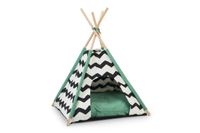 Beeztees Tipi Tent Kioni kattenhuis zwart/wit/groen 50X50X70 - thumbnail