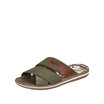 Rieker 21066 slippers voor heren, Groen combi, 44 EU