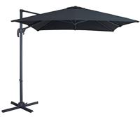 ACAZA Kantelbare parasol, vierkant canvas, stabiele zweefparasol, Zwart, 250x250cm