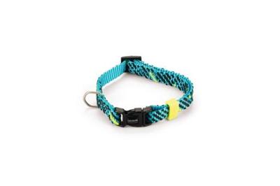 Beeztees memphis - halsband hond - nylon - licht blauw - 20-30cmx10mm