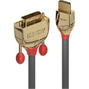 Lindy 36193 video kabel adapter 0,5 m HDMI Type A (Standaard) DVI-D Grijs