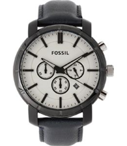 Horlogeband Fossil BQ2133 Leder Zwart 22mm