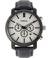 Horlogeband Fossil BQ2133 Leder Zwart 22mm