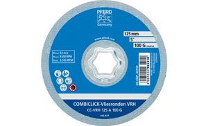 PFERD 42000062 Combiclick harde vliesschijf CC Ø 125 mm A 100 G voor fijnslijpen & finish voor haakse slijpers Diameter 125 mm