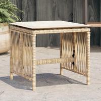 Tuinkrukken 4 st met kussens 41x41x36 cm poly rattan beige - thumbnail