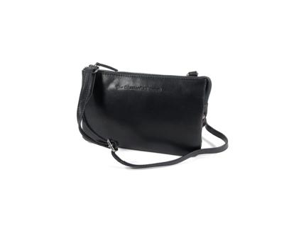 Schoudertasje festivaltasje clutch SADIE wax pull up Zwart