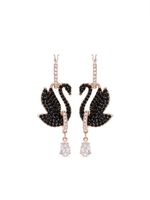 Swarovski boucles d'oreilles pendantes Swan - Rose