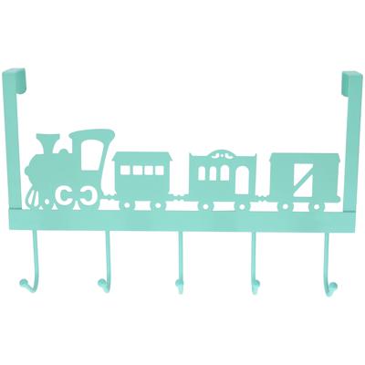 Deurhanger Mintgroene Locomotief Met 5 Haakjes 28 Cm - Kapstokken