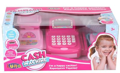 Luna speelgoedkassa met weegschaal 41 cm roze 19 delig S