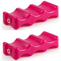 2x stuks koelelementen voor speciaal voor blikjes 22 x 9 cm roze