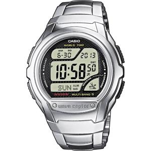 Casio WV-58DE-1AVEG Horloge Zendergestuurd (l x b x h) 53.4 x 43.7 x 12 mm Zilver Materiaal (behuizing): RVS, Hars Materiaal (armband): RVS