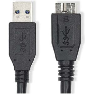 USB-Kabel | USB 3.2 Gen 1 | USB-A Male | USB Micro-B Male | 5 Gbps | Vernikkeld | 1.00 m | Rond | PV