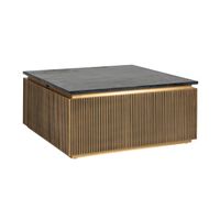 Richmond Vierkante Salontafel Ironville 90cm - goud / zwart marmer