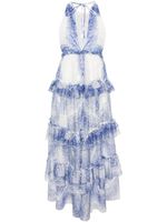 Philosophy Di Lorenzo Serafini robe longue à imprimé géométrique - Bleu - thumbnail