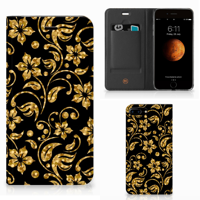 Apple iPhone 7 Plus | 8 Plus Smart Cover Gouden Bloemen