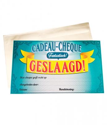 cadeaucheque Geslaagd 34,5 cm papier turquoise cadeaucheque Geslaagd 34,5 cm papier turquoise