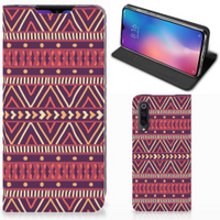 Xiaomi Mi 9 Hoesje met Magneet Aztec Paars - thumbnail