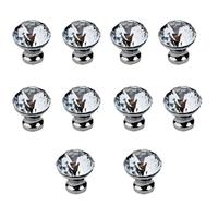 Kristallen handen, glazen handen 96 mm / 128 mm Geschikt for garderobekast Schoenendoos Wijnkoeler Lade, Meubelbeslag Deurgreep (Kleur: Zwart/Wit) (10 stuks Enkel gat) (6 stuks Enkel gat) (Color : 10