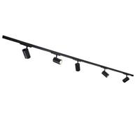 QAZQA Railsysteem zwart incl. LED dimbaar 5-lichts 3-fase rechts -