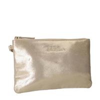 Mrs Keizer by Manfield leren clutch goudkleurig