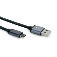 ROLINE USB 2.0 Kabel, C - A, M/M, zwart, 0,8 m - thumbnail