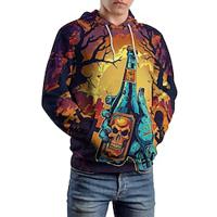 grafisch halloween-patroon herenmode 3d-print hoodie vakantie streetwear hoodies zwart hooded print fleece winter lente herfstdesigner sweatshirt met capuchon Lightinthebox - thumbnail