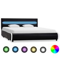 vidaXL Bedframe met LED kunstleer zwart 120x200 cm