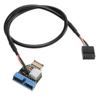 Akasa AK-CBUB38-40BK USB 3.1 Gen-2 Internal Connector to Gen-1 19-Pin Adapter Cable