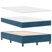 vidaXL boxspring bed met matras & bank donkerblauw 120x200 cm fluweel