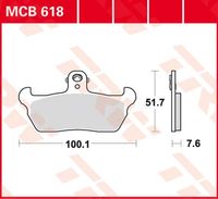 TRW Remblokken, en remschoenen voor de moto, MCB618 Allround organisch