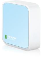 TP-Link TL-WR802N N300 WLAN Nano Router (draagbaar, accesspoint, tv-adapter, repeater, router, client, 300 Mbit/s (2,4GHz), media, FTP server), blauw/wit