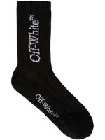 Off-White chaussettes en coton à logo imprimé - Noir