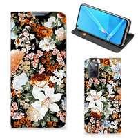 Smart Cover voor OPPO A52 | A72 Dark Flowers - thumbnail