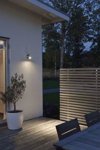 Konstsmide Monza Medium 7941-310 LED-buitenlamp met bewegingsmelder (wand) Energielabel: G (A - G) LED LED vast ingebouwd 3 W Aluminium