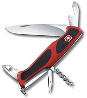 Victorinox Taschenmesser Ranger Grip 68 (11 Funktionen, Feststellklinge, Dosenöffner, Korkenzieher) rot/schwarz